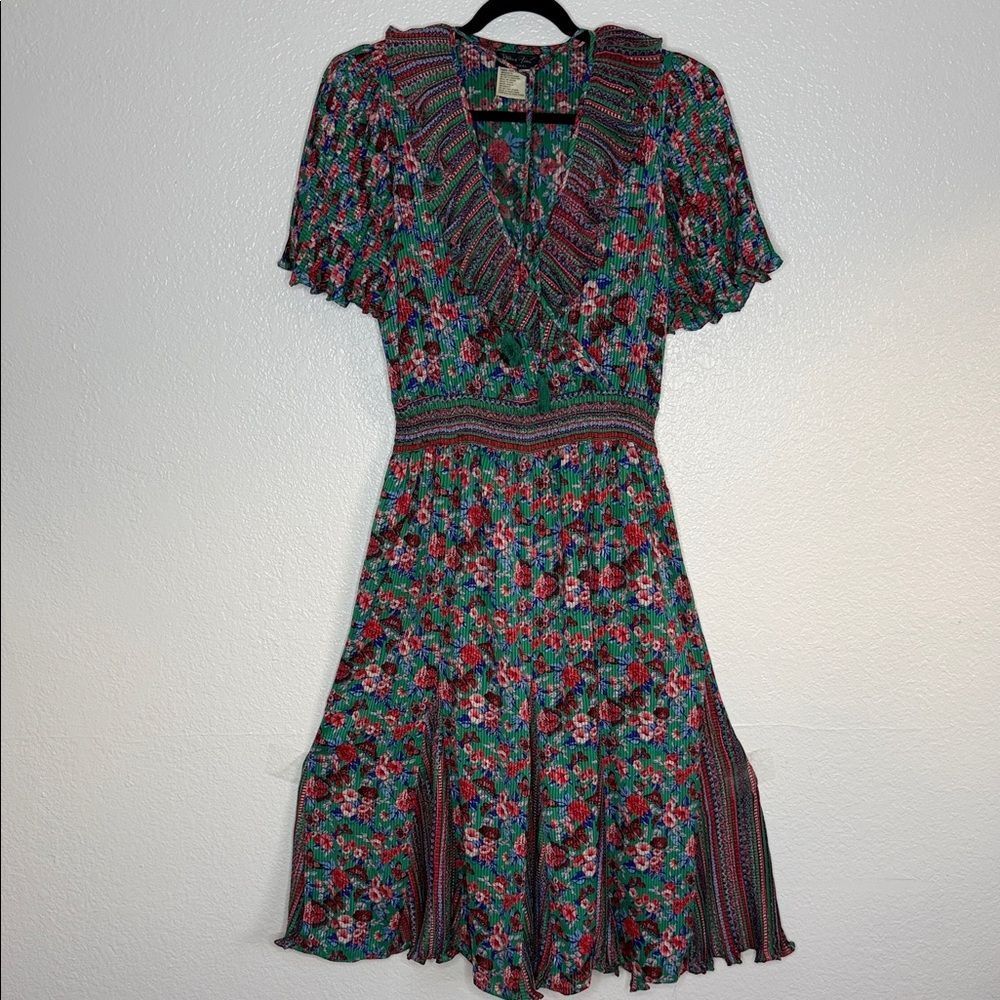 Vintage Chic Floral Midi butterfly tea party cottagecore wedding guest Dress XL